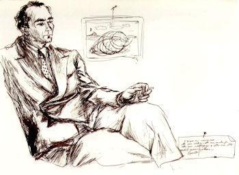 Giovanni Colacicchi ritratto disegnato da Renato Guttuso