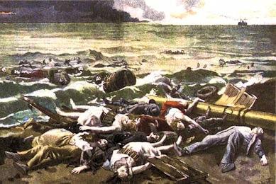 sbarcare a Lampedusa illustrazione de Gli emigranti di Edmondo De Amicis min