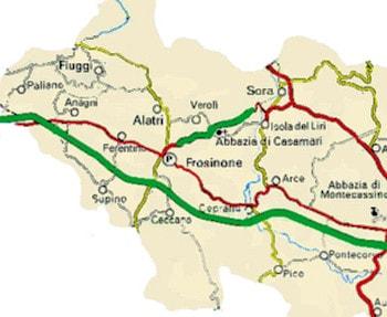 TAV Cartina transito in Ciociaria 350 min