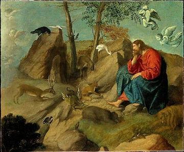 Gesu nel deserto di Moretto Brescia 1540ca 360 min