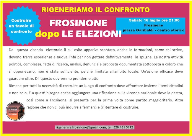 Incontro Rigenera Frosinone 650 min