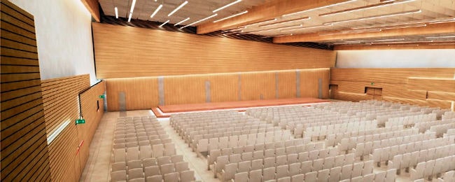Sala palacongressi Fiuggi ©girocitta.com progetto interno sala palacongressi fiuggi 650 min