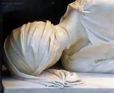 Santa Cecilia il taglio del collo e la goccia di sangue